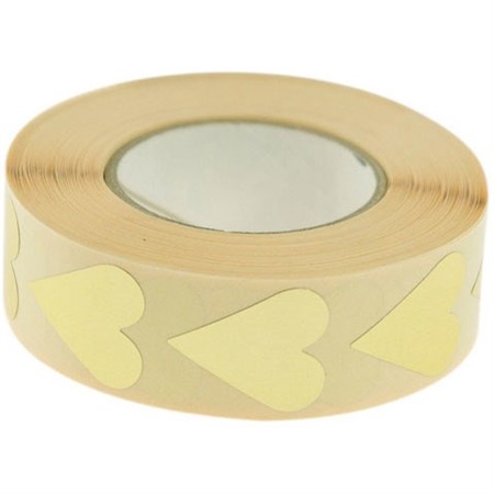 Etikett hjärta guld 22x25mm1000/fp