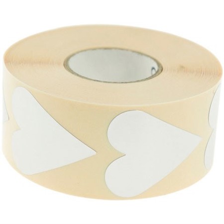 Etikett hjärta silver 26x42mm 1000/fp