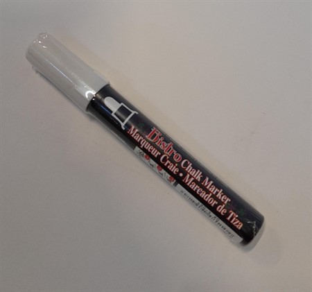 Märkpenna vit rund spets 6mm x1
