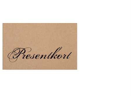 Presentkort m kuvert natur/svart 10/fp