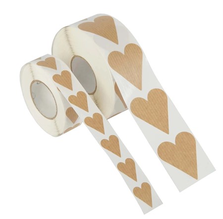 Etikett hjärta natur 19x24mm 1000/fp